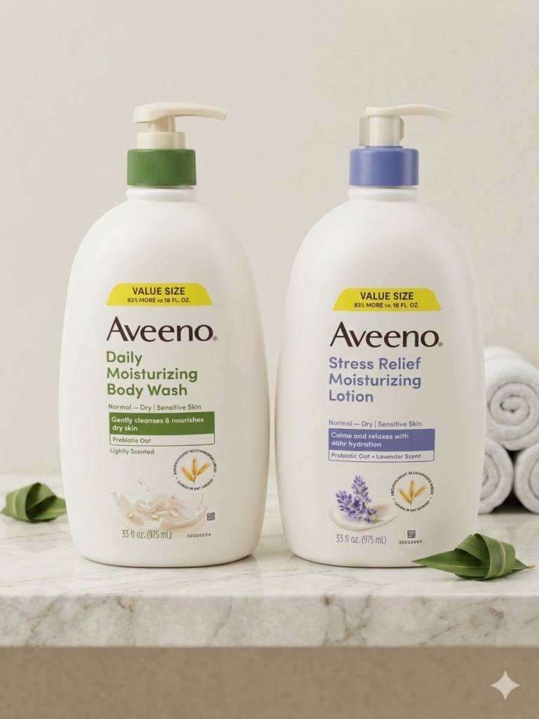 The Ultimate Skin Healing Duo: Why Americans Trust Aveeno’s Value Size for Nourished, Stress-Free Skin.