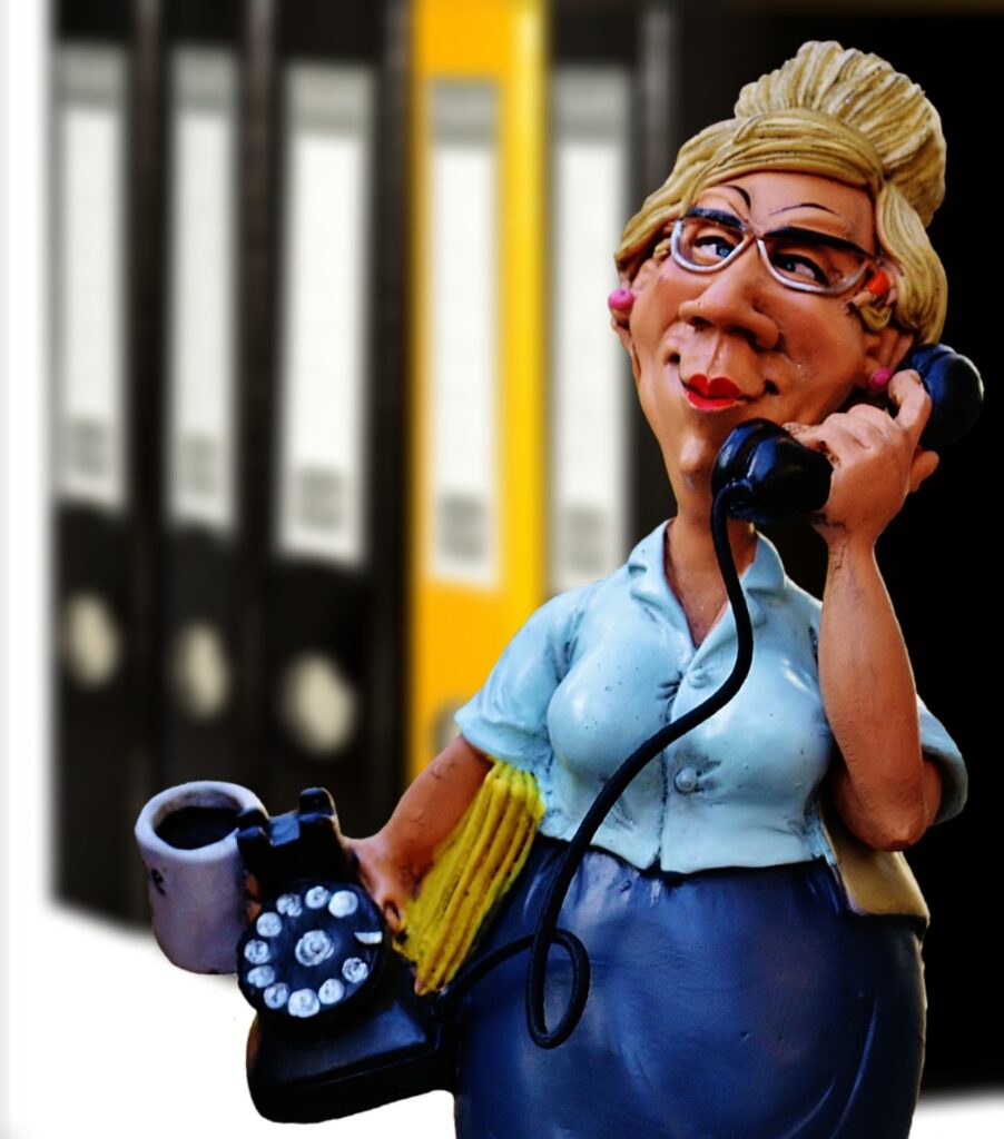 A modern American child talking on a vintage retro corded landline telephone at home